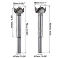 thumbnail image 2 of Uxcell Forstner Wood Boring Drill Bits Dia. Hole Saw Carbide Alloy Steel Tip Round Shank Cutting Wood Tool 17mm, 18mm, 2 of 5