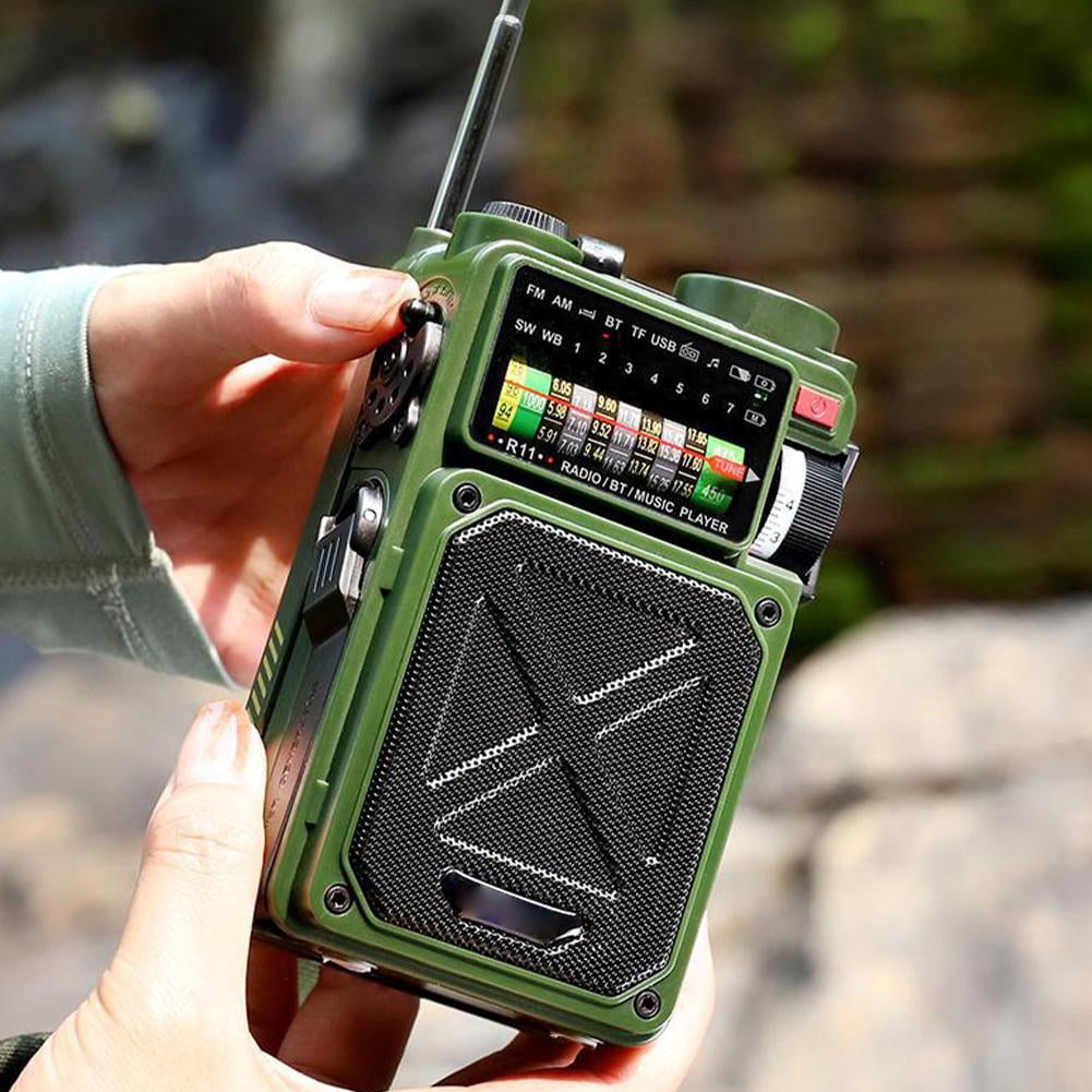 15 in 1 Outdoor Weather Radio, 4000mAh/18500mWh Solar Hand Crank Emergency Radio,Battery AM//SW/NOAA Weather Alert Radio with Flashlight,Cell Phone Charger and SOS Siren for Power Outages