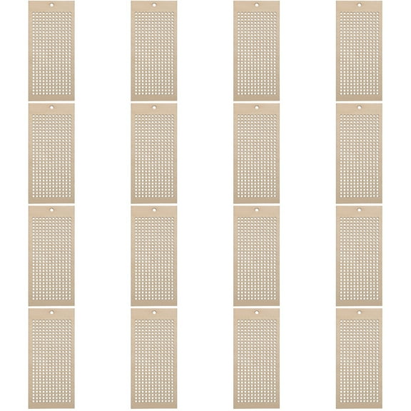 16 Pcs DIY Wooden Cross Stitch Bookmark Blank Hang Tag (8pcs) Embroidered Bookmarks Student