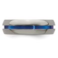 thumbnail image 5 of Edward Mirell Titanium with Blue Anodized Center Stripe Domed 7mm Band, 5 of 6
