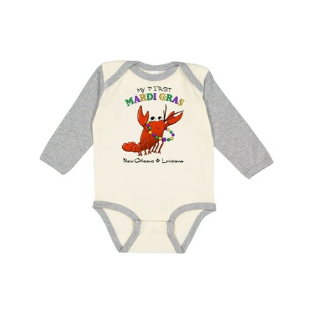 

Inktastic My First Mardi Gras Crawfish Gift Baby Boy or Baby Girl Long Sleeve Bodysuit