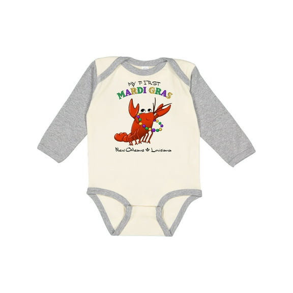 Inktastic My First Mardi Gras Crawfish Boys or Girls Long Sleeve Baby Bodysuit