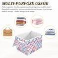 thumbnail image 6 of Yayeee Collapsible Cube Storage Bin with Lid Fabric Closet Decorative Basket with Handles, Pink Art Pattern, 6 of 7