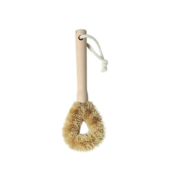 Bottle Brush Long Handle with Strong Wooden Handle for Easy Cleaning, Natural Fiber Bristles, Long Bottle Cleaning Brush for Cups and Pots