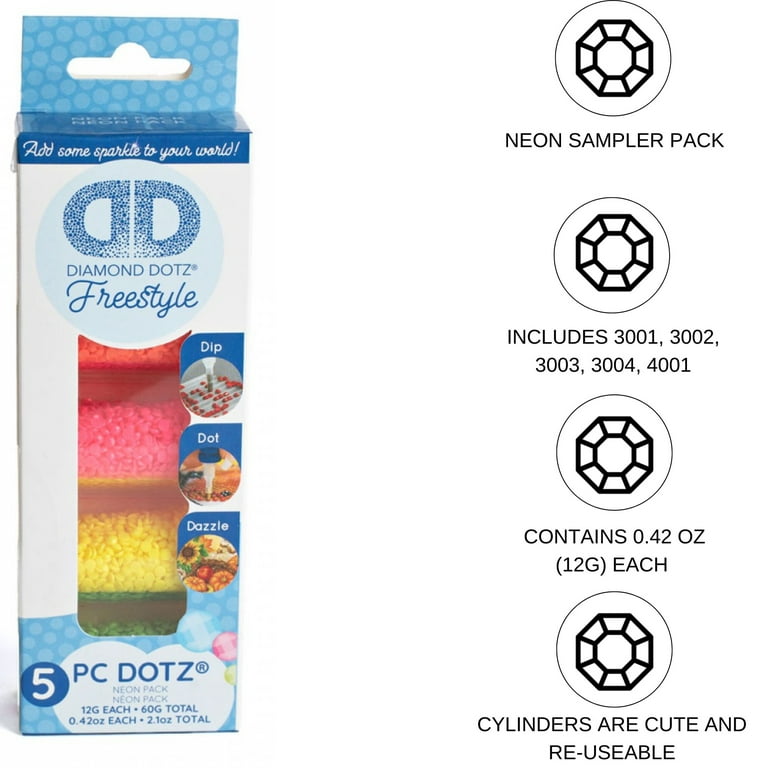 DIAMOND DOTZ® Freestyle DOTZ® Sampler - Neon and Glow in Dark