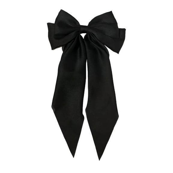 VANIDO Satin Bow for Hair Fashion Women Hairpin Clip Ribbon Vintage Hair Hairclip Satin Bow Bowknot Headband Hair Accessories for Women Black