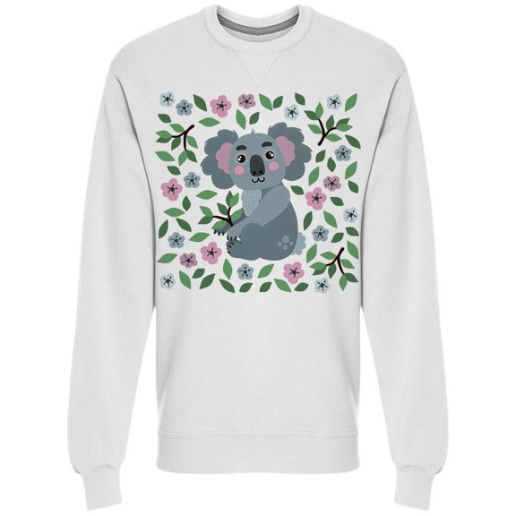 Koala Animal Flowers Sweatshirt Men -Image by Shutterstock, Male 3X-Large