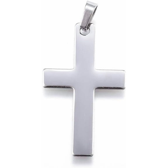 1 Pcs Cross Pendant Charms Tarnish Resistant 304 Stainless Steel Pendants Latin Cross Stainless Steel Color Metal Charms Pendant for Women Birthday Festival Elegant Gifts Personalized Jewelry