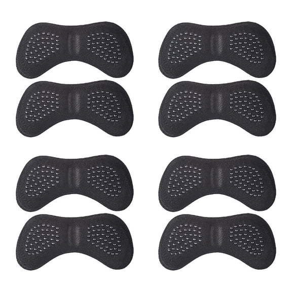HEATSHAKING 4Pairs Prevention Heel Non Slips Pad for Casual Wear Black Polyester and Sponge 9X1.8in