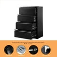 thumbnail image 6 of GAEANET Lateral File Cabinet,4 Drawer Metal File Cabinet with Lock,Home Office Steel Filing Cabinet,Assembly Required,Black, 6 of 6