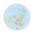 thumbnail image 1 of WCIC 24*24Inch Flat Earth World Map North Round Canvas Poster Print Wall Decoration, 1 of 6
