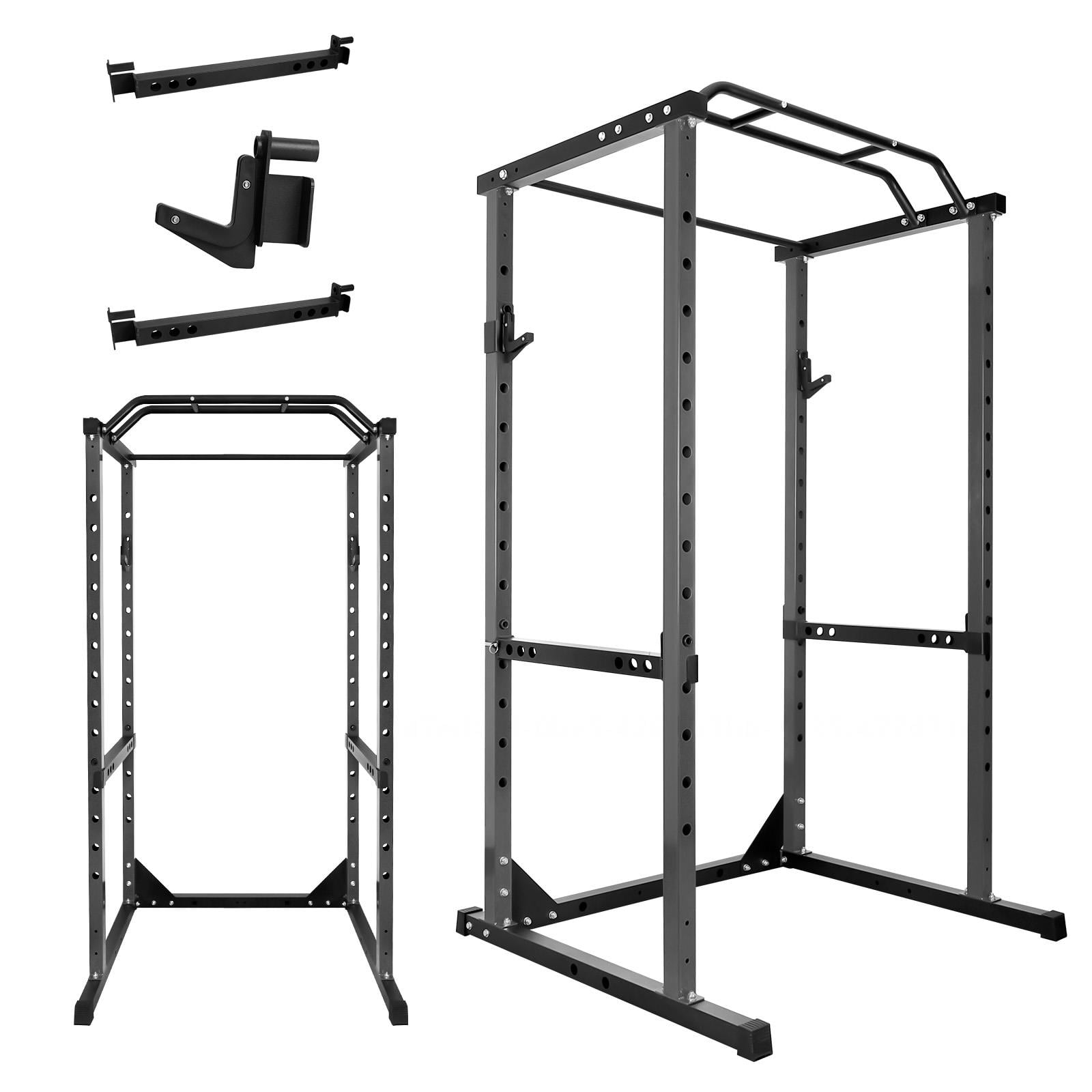 Heavy Duty Squat Rack, Power Cage with Barbell Protection Frame, Space Saving Weight Rack, Pull Up Bar for Garage Gym & Home Strength Training