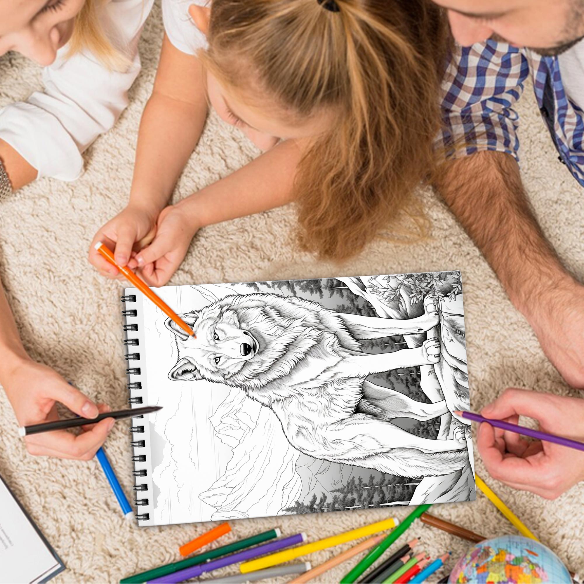 Netecom Happy Santa Coloring Book Spiral Bound for Adult, Premium Cover