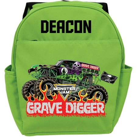 Personalized Monster Jam Grave Digger Green Youth (Best Camping Backpack For Youth)