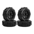thumbnail image 4 of MERIGLARE 4 Pieces RC Off Road Buggy Wheels 2.8x1inch Replacement for 1: 14 Scale Lightweight Accessory Spare Parts Quick Installation Black, 4 of 9