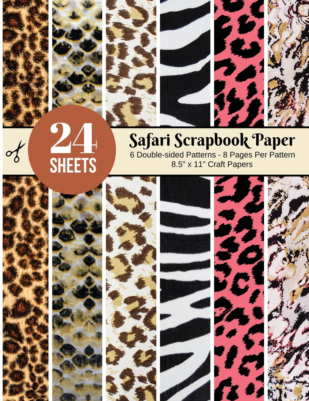 Safari Scrapbook Paper 24 Doublesided Craft Patterns Animal Print