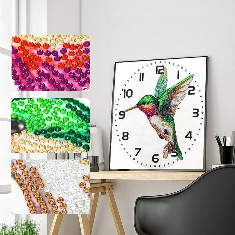 DIY Crystal Diamond Painting Kits, 5D Diamond Painting Animal Flower  Pattern Wall Clock,13.8 inch DIY Drill Special Shaped Crystal Rhinestone Diamond  Painting by Number Mosaic Art Crafts Wall Decor 