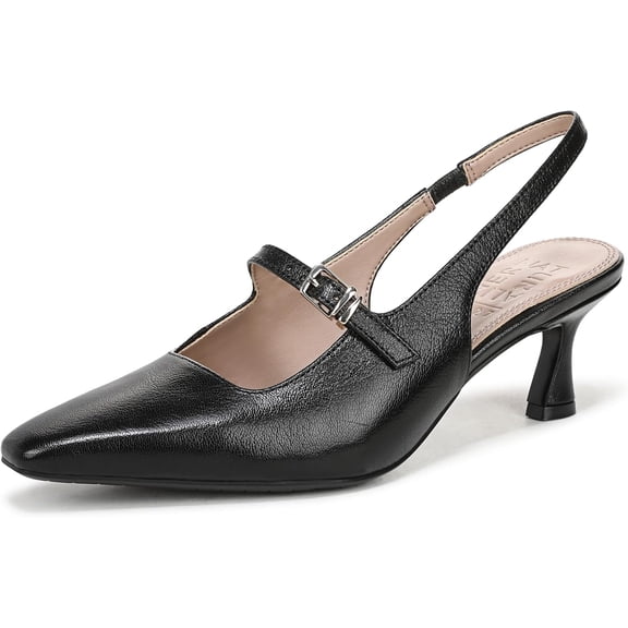 Naturalizer Women's Gemini Mary Jane Slingback Pump Black Leather 12M