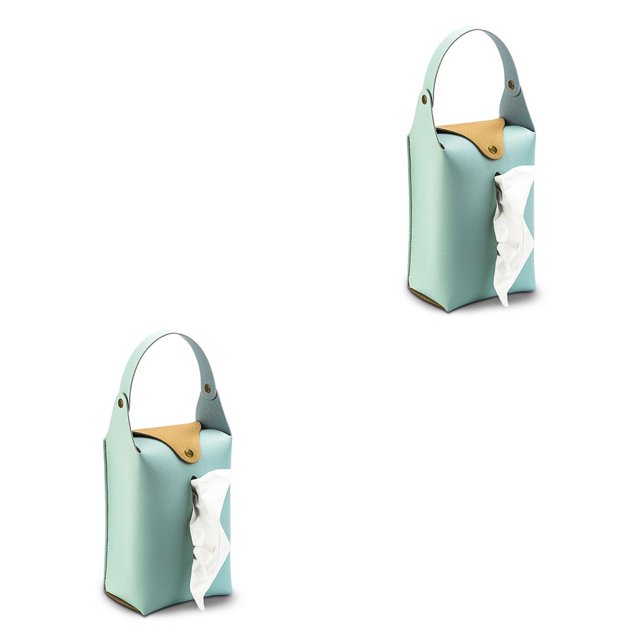 sweethay Reposacabezas de coche, soporte de tejido, almacenamiento de toallas de papel, bolsa de RV, viaje familiar, organizador interior del azul claro 2piezas