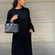 thumbnail image 2 of Suéter largo elegante con giro, estilo perezoso, suelto, vestido de suéter para mujer con cuello redondo, 2 of 5