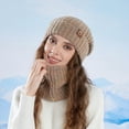 thumbnail image 2 of Betivan Women's Winter Fleece Warm Hat & Scarf Two-piece Set, Outdoor Cold-proof Knitted Woolen Hat with Ear Protectors, Stylish Winter Hat for Women, 2 of 7
