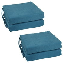 Blazing Needles Set of 4 Indoor Microsuede Chair Cushions, Teal