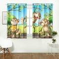 thumbnail image 2 of MKHERT Monkeys Window Curtain Kitchen Curtain 26x39 inch,Two Piece, 2 of 3