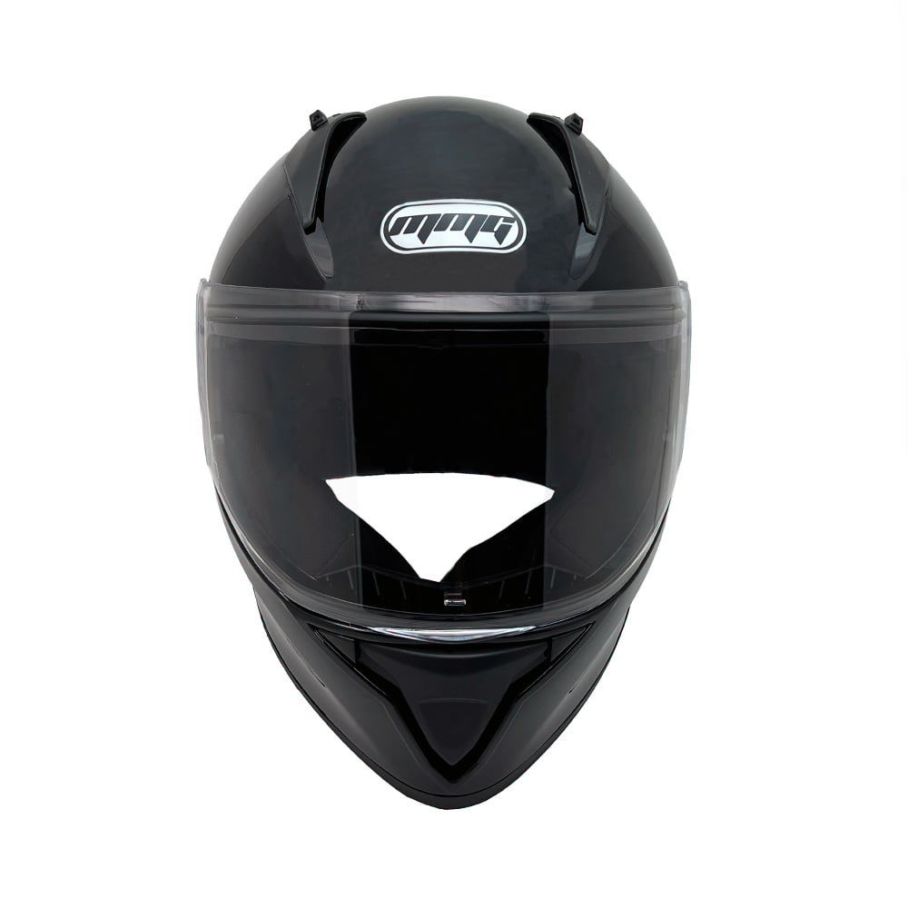 MMG Motorcycle Full Face Helmet DOT - Shiny Black, BOLT M38 (Large)