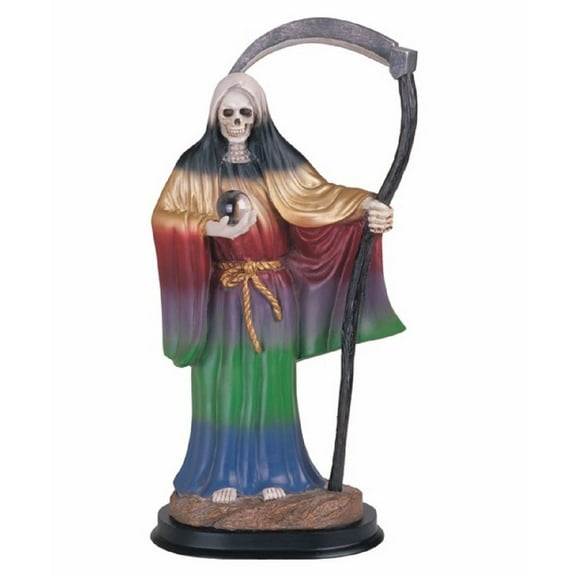 FC Design 12"H Rainbow Santa Muerte Holding Scythe Statue Our Lady of the Holy Death Figurine Religious Decoration