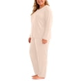 thumbnail image 5 of Xaqiouau Women Fleece Lined Pajama Set Warm Thermal Underwear Long Sleeve Top and Pants Plus Size Winter Lounge Sleepwear, 5 of 9