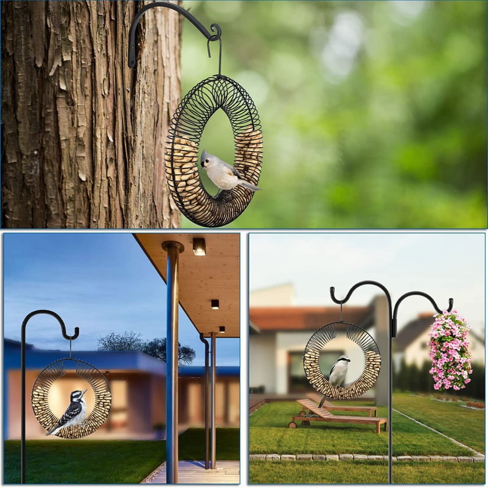 Peanut Wreath Bird Feeder 16 Inch, Rust & Waterproof Solid Steel DurableWhole Peanut Wild_0t7