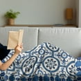 thumbnail image 3 of Moroccan Soft Flannel Fleece Throw Blanket, Oriental Turkish Style Inspired Mosaic Motifs in Classic Retro Design, Cozy Plush for Indoor and Outdoor Use, 70" x 90", Grey Blue, by Ambesonne, 3 of 5