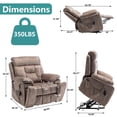 thumbnail image 5 of 26 Inch Wide Seat Recliner Chair for Adults and Elderly, UHOMEPRO Oversized Power Lift Recliner Chair with Heat and Massage, Overstuffed Headrest, 350 lb Capacity, Beige, 5 of 11