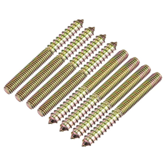 Unique Bargains 3/8-16x4' Hanger Bolts, 8 Pack Double Ended Screws Wood Dowel Screws