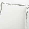 thumbnail image 2 of Lush Decor Hampton Double Flange Embroidered Contrast Edge Cotton Comforter Set, 3 Piece Set, King, White & Black - Hotel Bedding Set - Black Trim - White Comforter - Minimalist Decor, 2 of 6