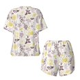 thumbnail image 6 of Wukai Lavender Flowers Women's Pajama Set,Short-Sleeve Top and Shorts with Elastic Waistband and Pockets for Loungewear, Yoga, and Casual Wear-Small, 6 of 8