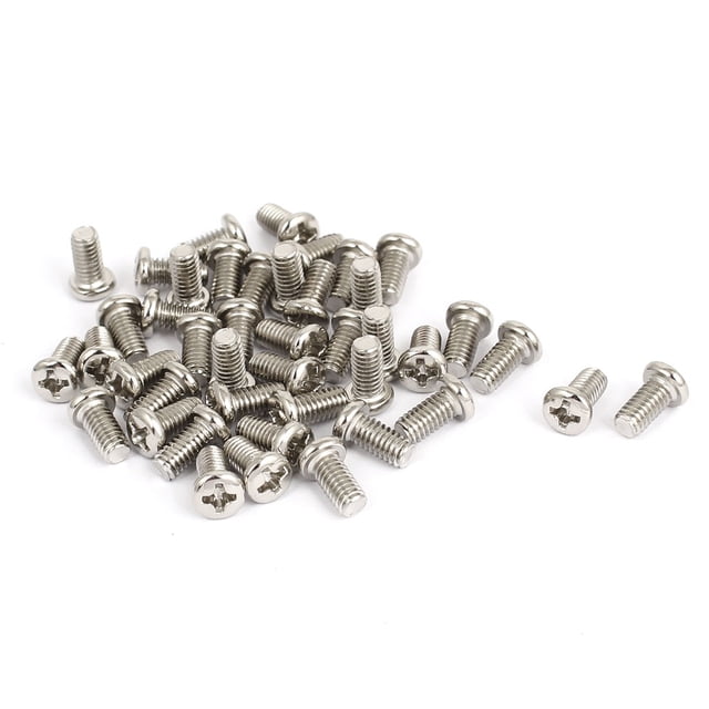Unique Bargains M4x8mm Thread 0.7mm Pitch Phillips Cross Head Bolt Machine Screw 40pcs