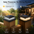 thumbnail image 6 of TEIPUERY 4 pack Solar LED Post Cap Lights for 4x4 Fence and Deck Posts, 8 RGB Modes, Black, 6 of 9