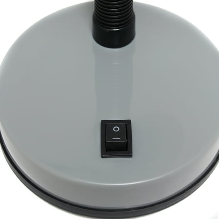 Simple Designs - Basic Metal Desk Lamp with Flexible Hose Neck - Silver