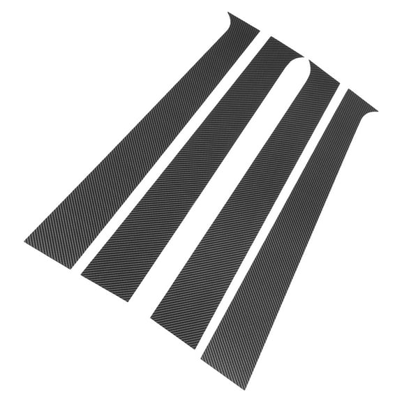 Unique Bargains 4 Pcs Pillar Window Trim for Dodge for Ram 2004-2008 Carbon Fiber Pattern Black