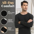 thumbnail image 3 of Thermal Underwear Set for Men Long Johns Men Base Layer Men Winter Hunting Gear Sport Top Bottom Black 2Set (S - 3XL), 3 of 7