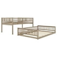 thumbnail image 6 of Aukfa Heavy Duty Full over Queen Bunk Bed with High Guardrail, Convertible 2 Beds for Kids, Teens and Adults, Walnut, 6 of 8
