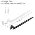 thumbnail image 2 of Uxcell 360 Degree Rotating Pen Cutter, 2 Pcs Craft Cutting Tool with Cutter Head, Black, White, 2 of 5