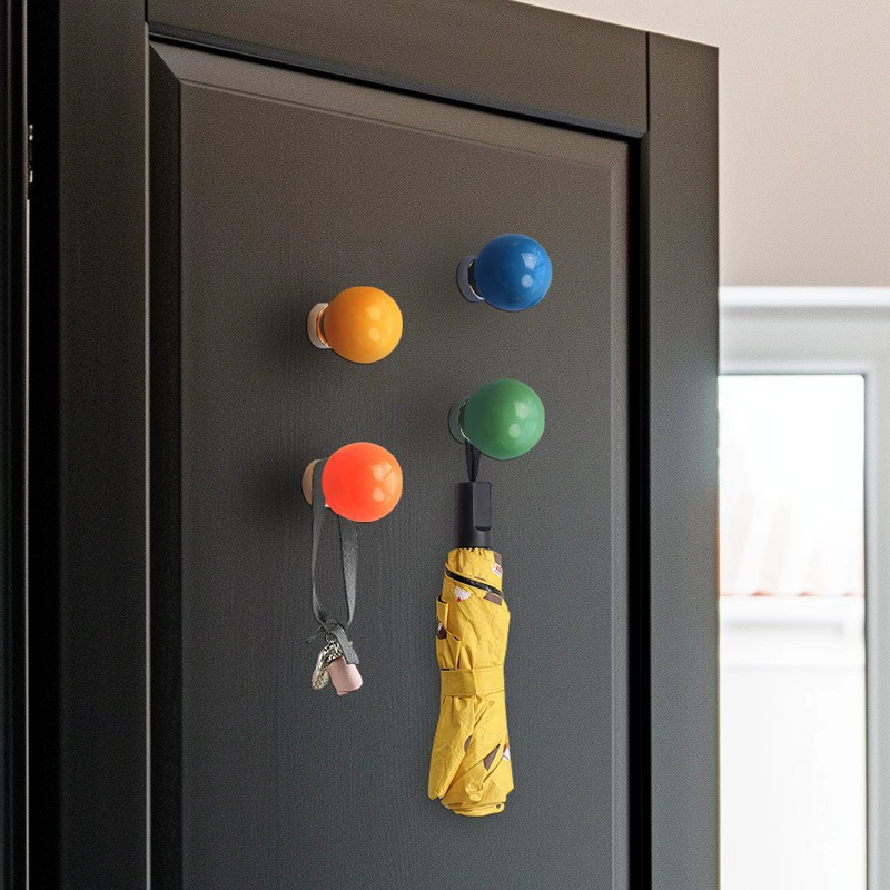 XIHAMA Set of 6 multi-colored magnetic hooks - Creative design - No drilling required - For refrigerator
