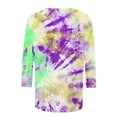 thumbnail image 5 of Jsaierl 3/4 Sleeve Womens Tops Casual Round Neck Shirts Trendy Graphic Petite Blouses Going Out Dressy T-shirts Top S-5XL, 5 of 6