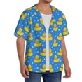 thumbnail image 2 of Gukieu Cute Yellow Rubber Ducks Print Men's Short-sleeved Shirts, Button-down Pocket Shirts, T-shirts, Beach Vacation Travel Summer Clothing-X-Large, 2 of 5