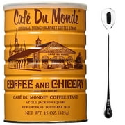 NineChef Bundle - Cafe Du Monde Coffee Chicory 15Oz (3 Pack)   1 NineChef Long Handle Coffee Spoon