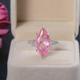 thumbnail image 2 of EOEMY Exaggerated Pink Aaa Cubic Zircon Women'S 925 Silver Wedding Ring Size 6-10, 2 of 5