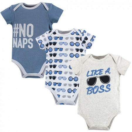 UPC: 0660168532821 | Hudson Baby Infant Boy Cotton Bodysuits 3pk  Like A Boss  3-6 Months