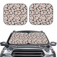 thumbnail image 2 of Windshield Sun Shade, Blue Leaves Daisies Flowers Foldable Car Sun Shade Windshield For Front, 2 Pieces, 2 of 4